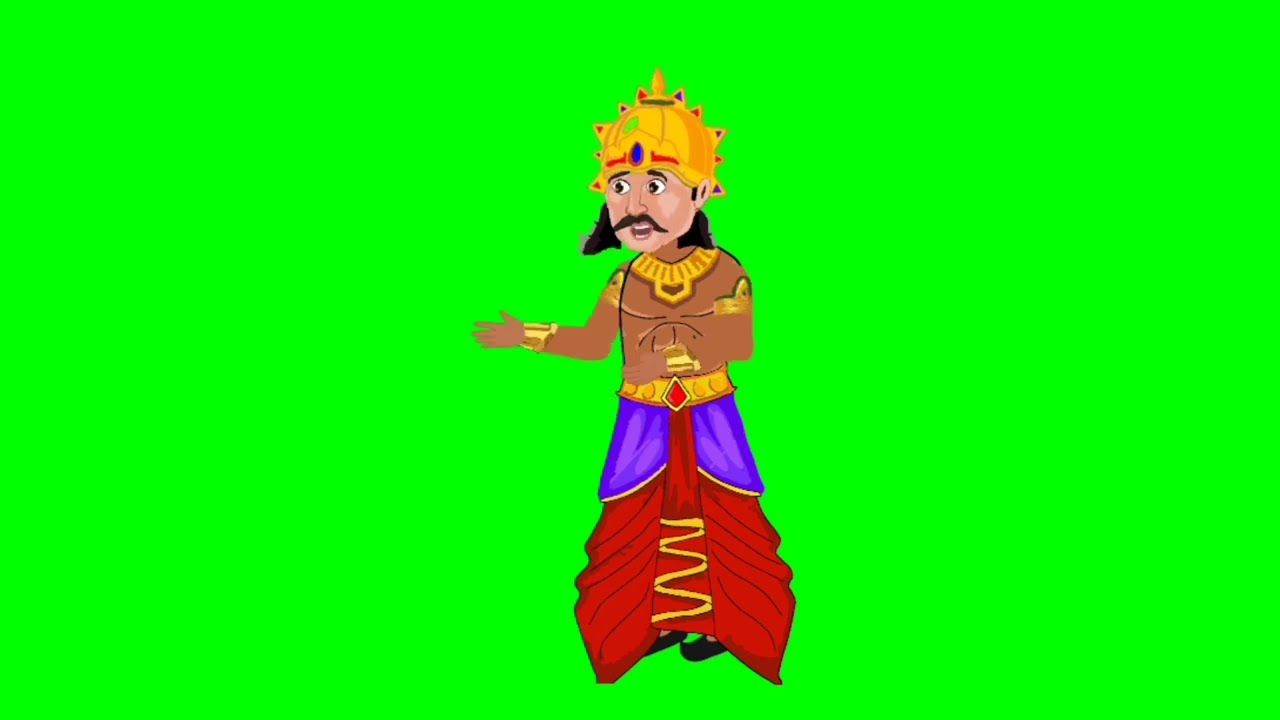 new cartoon character indian king । no copyright green screen video
