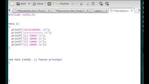 Vídeo aula calculadora em C - parte 1