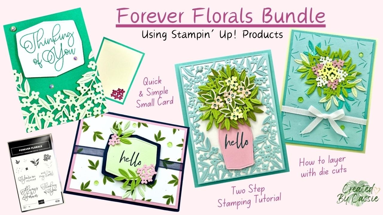 フラワリングカクタス バンドル　スタンピンアップ Stampin' Up Forever Florals Bundle Card Tutorial | Easy Floral