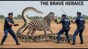 THE BRAVE HEROES: POLICE BATTLE GIANT PYTHON TO SAVE ZEBRA!