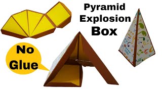 No Glue Pyramid Explosion Box Tutorial|DIY Pyramid Explosion Box|Greeting Card + Box|SS Craft Mantra