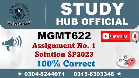 MGMT622 Assignment 1 Solution Spring 2023, MGMT622 Assignment 1 solution 2023, MGMT622 assig 1 2023