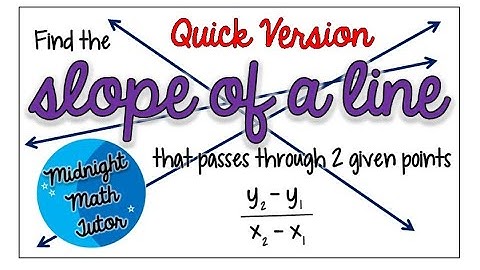 *Quick* Find the slope of a line that passes through 2 given points