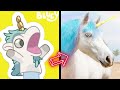 Bluey Characters | REAL LIFE! With UNICORSE BLUEY PUPPET!