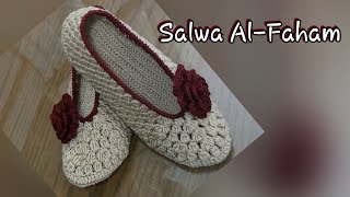 كروشيه لكلوك / سليبر نسائى ( الجزء الثانى )  - Crochet  Slippers for Women