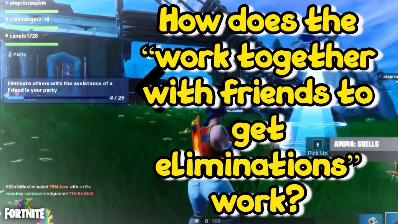 How Does The Work Together With Friends To Get Eliminations Work Overtime Challenges Youtube Work Together With Friends To Get Eliminations Fortnite Work Together With Friends To Get Eliminations Fortnite How Does The Work Together With Friends To Get Eliminations Work Overtime Challenges Youtube