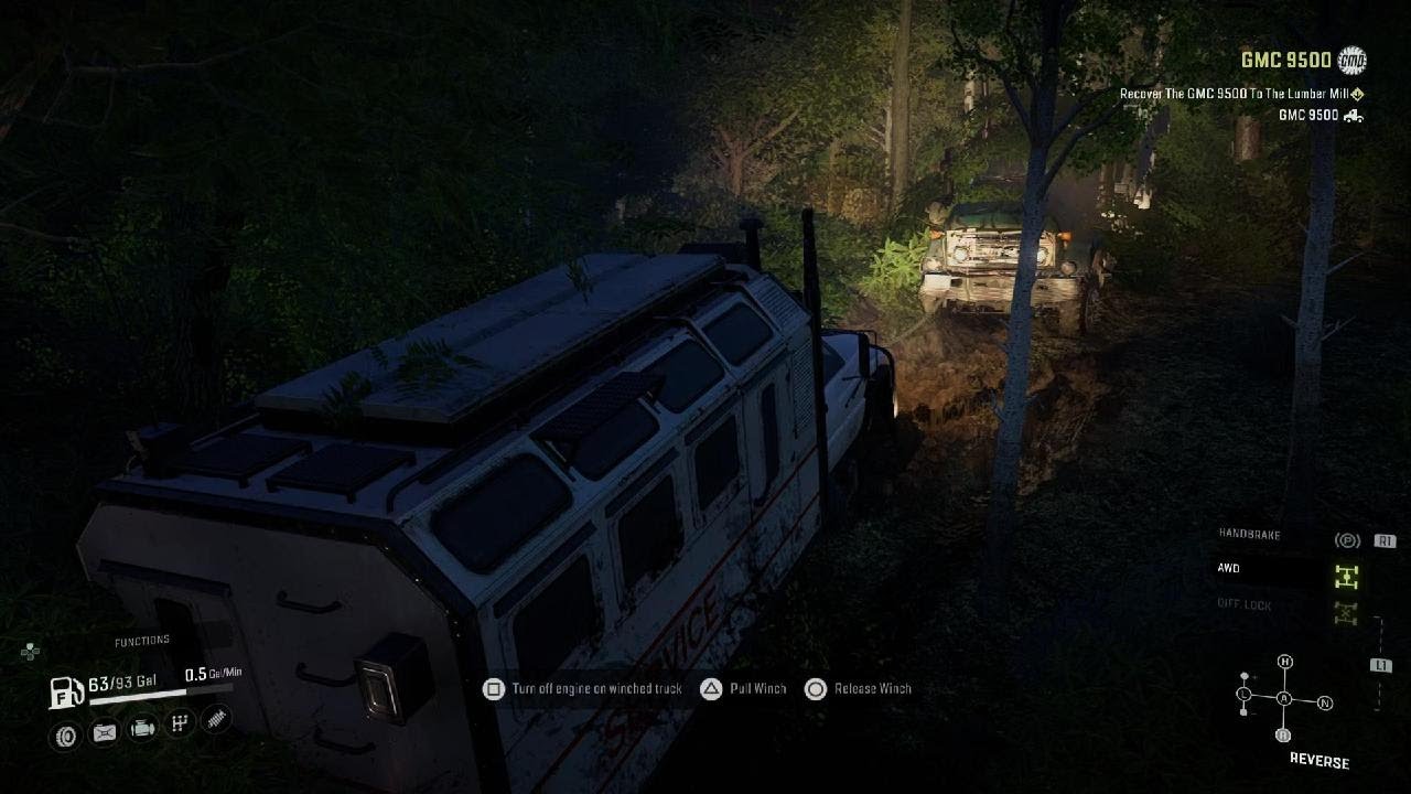 SnowRunner Death Roads GMC 9500 Recovery - YouTube