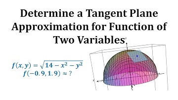 Determine a Tangent Plane Approximation for Function of Two Variables