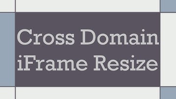 Cross Domain iFrame Resize