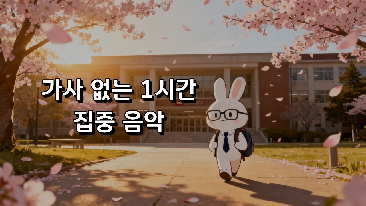 1시간 집중 음악 | 가사 없는 공부 BGM 🌸 벚꽃 캠퍼스 몰입 | 조약이 Joyak