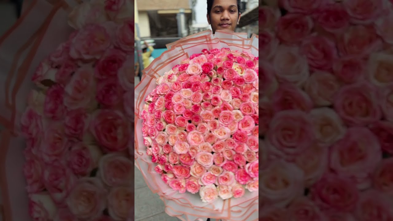 200pcs Pink Rose Bouquet Gift Tree BD Natural Roses Giftshopbd Birthdaygift