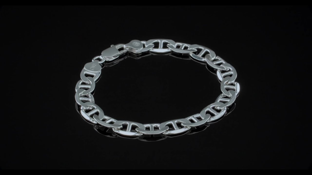 Mariner Anchor Bracelet 200 Gauge High Sterling Silver Made In Italy