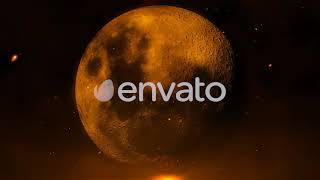 Moon in Space with Fire Particles | Motion Graphics - Envato elements