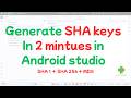 Android Studio SHA Key Kaise Banaye | How to Create SHA Keys in Android Studio | SHA1 &amp; SHA256
