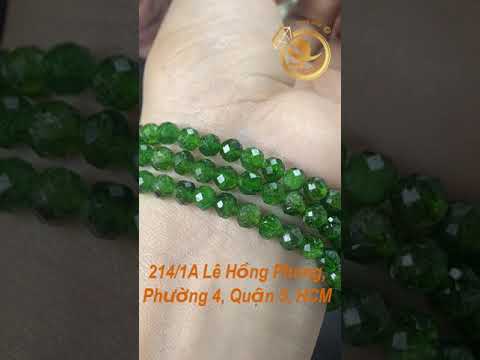 Vòng tay đá DIOPSIDE cắt giác size 5mm