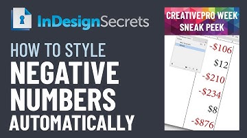 InDesign How-To: Style Negative Numbers Automatically (Video Tutorial)