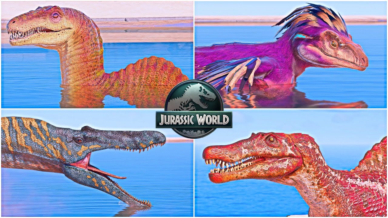 All Dinosaurs That Can Swim in Jurassic World Evolution 3 - JWE3 GAMEPLAY