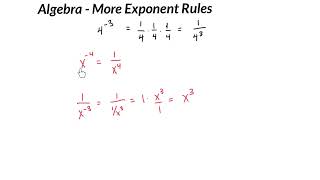 Algebra - More Exponent Rules
