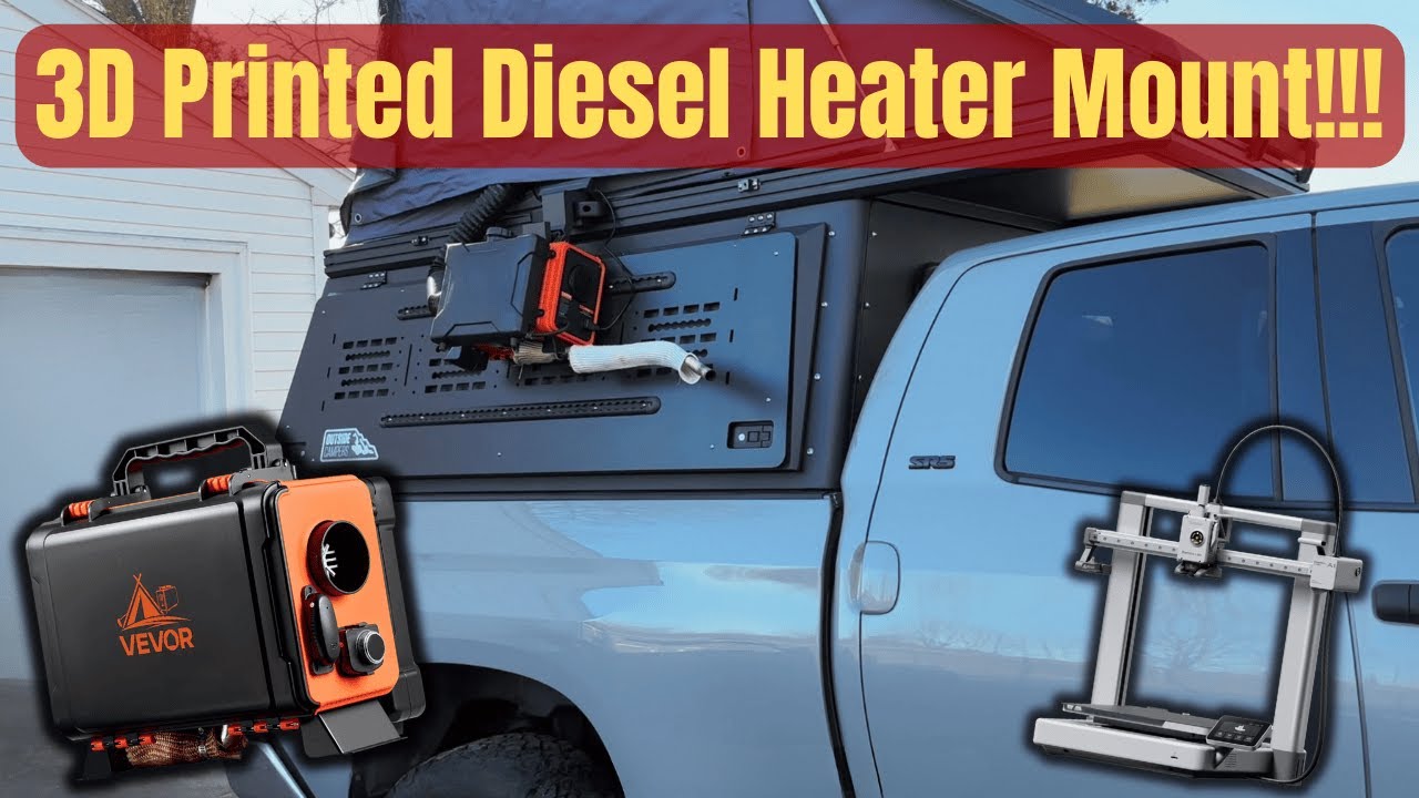 I Designed and Made a 3D Printed Diesel Heater Mount for My Truck Camper (Start to Finish)