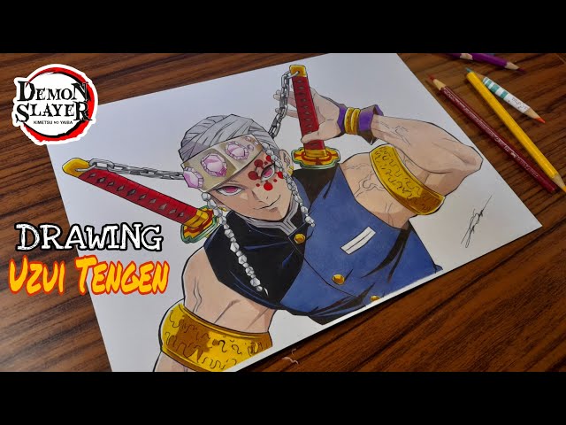 Drawing UZUI TENGEN - Demon Slayer, DICAS de Desenho que vão te fazer  Evoluir