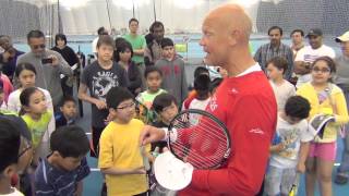 Murphy Jensen visits Jack Schore at the Montgomery TennisPlex