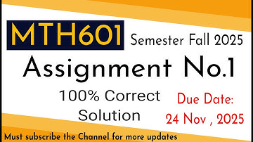 mth601 assignment 1 solution | section in charge Irfan Ullah  #vuassignments#virtualuniversity