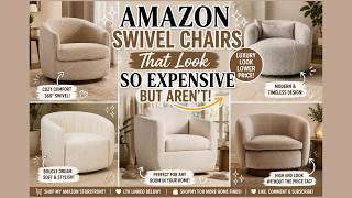 AMAZON SWIVEL CHAIRS THAT LOOK LUXURY 🤍✨  Cozy Boucle & Barrel Accent Chairs for Less #AmazonHome