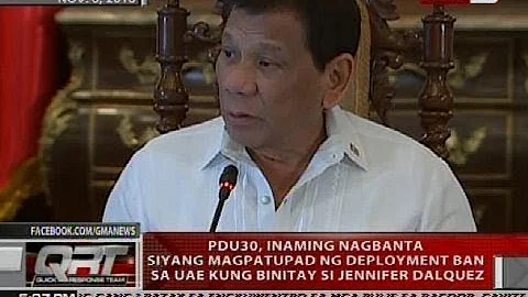 PDu30, inaming nagbanta siyang magpatupad ng deplo...