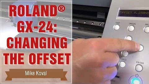 Roland® GX-24: Changing the Offset