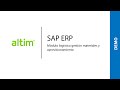 SAP ERP: Módulo logística gestión materiales y
aprovisionamiento