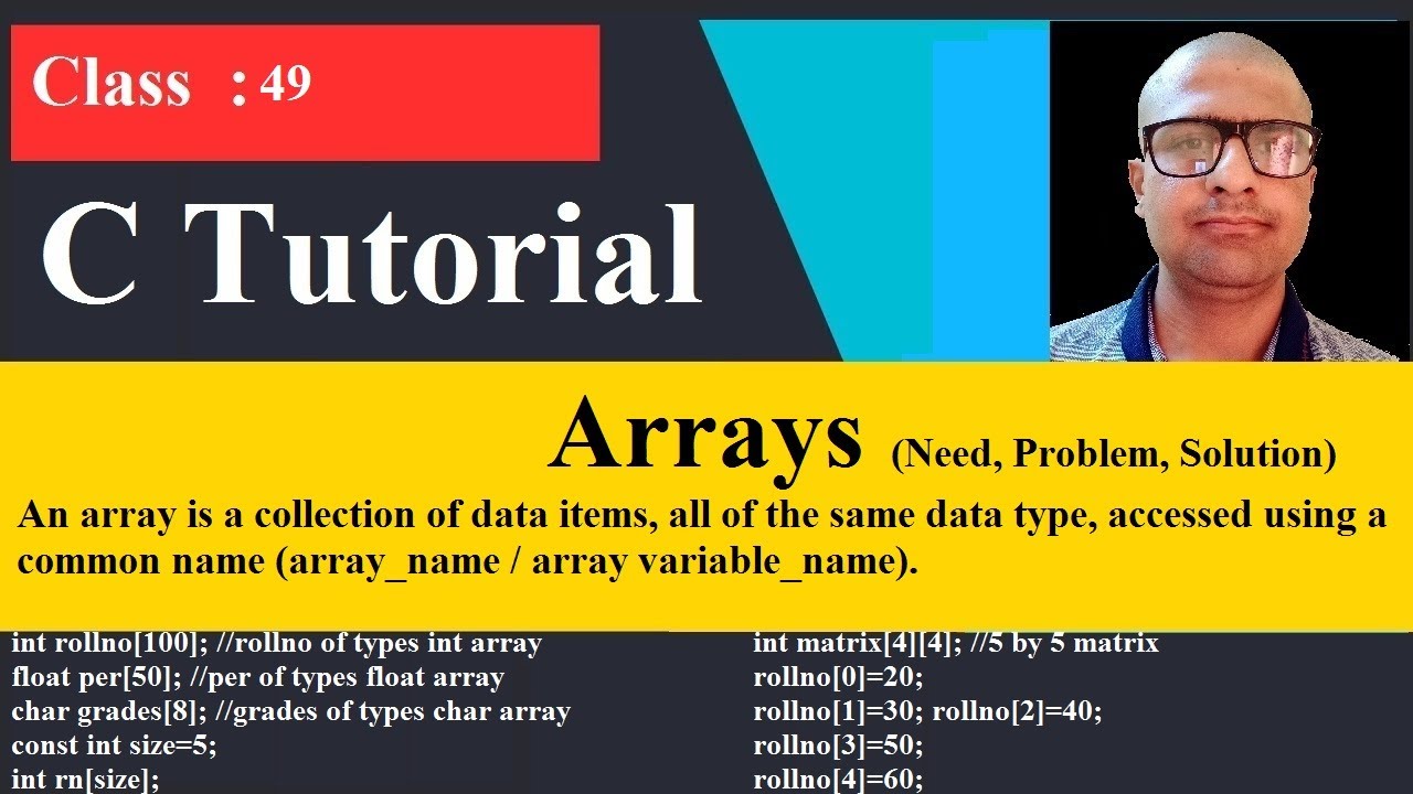 49 Arrays in C | An array is a collection of data items, all of the ...