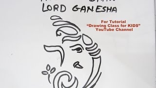 How to Draw - Easy GOD Ganesha Ganpati Side Face Step by Step Tutorial for Kids