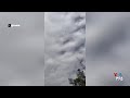 ثبت لحظه عبور موشک از بالای سر فیلمبردار که به سمت منطقه نیروی هوایی شلیک شده بود