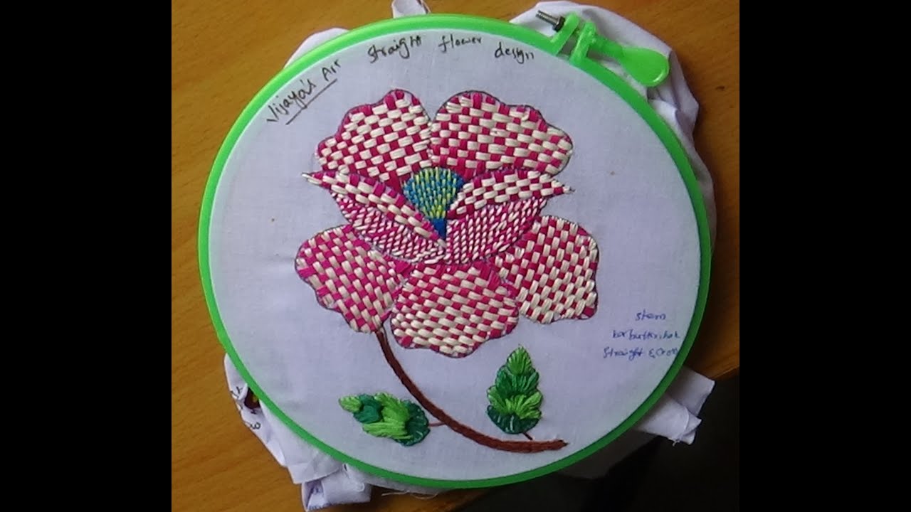 Hand Embroidery Designs # 159 - Straight stitch Flower Design