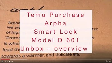 TEMU Purchase DOOR LOCK - DAYARPHA D601  Smart Lock, Fingerprint Keyless Entry  - UNBOX Overview