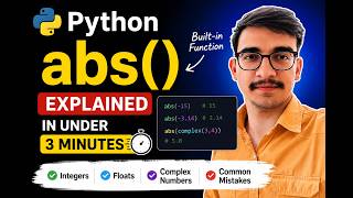 Python `abs()` Function Explained in Under 3 Minutes