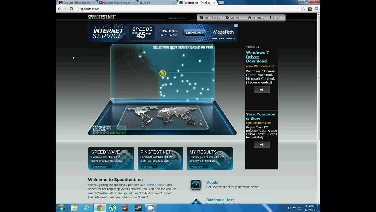 Comcast XFINITY Internet Speed test - YouTube