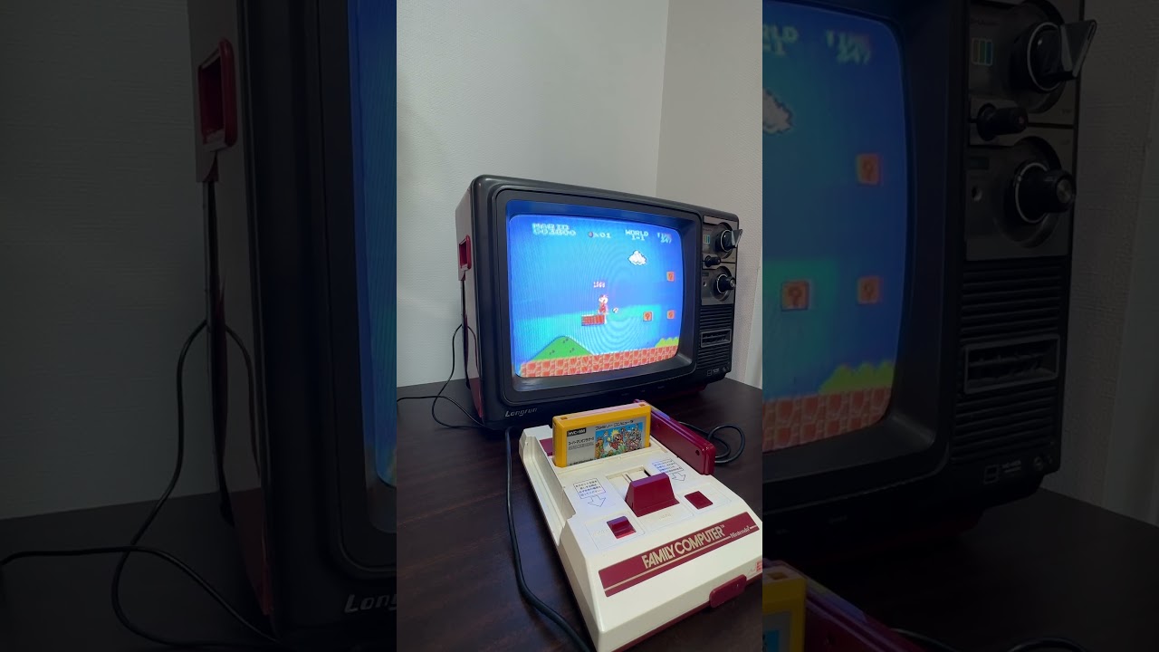 SONY Trinitron ブラウン管テレビ　スーパーマリオブラザーズゲーム付 Original Super Mario Bros gameplay on 1987 Sony Trinitron CRT TV