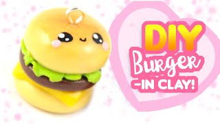 DIY CHEESEBURGER charm 🍔- Polymer Clay tutorial | KAWAII FRIDAY