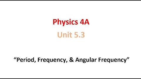 Period, Frequency, & Angular Frequency