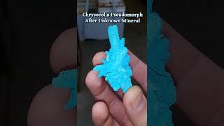 Crystalline Chrysocolla Pseudomorph After A Mystery Mineral! #crystals #gems #nature #science