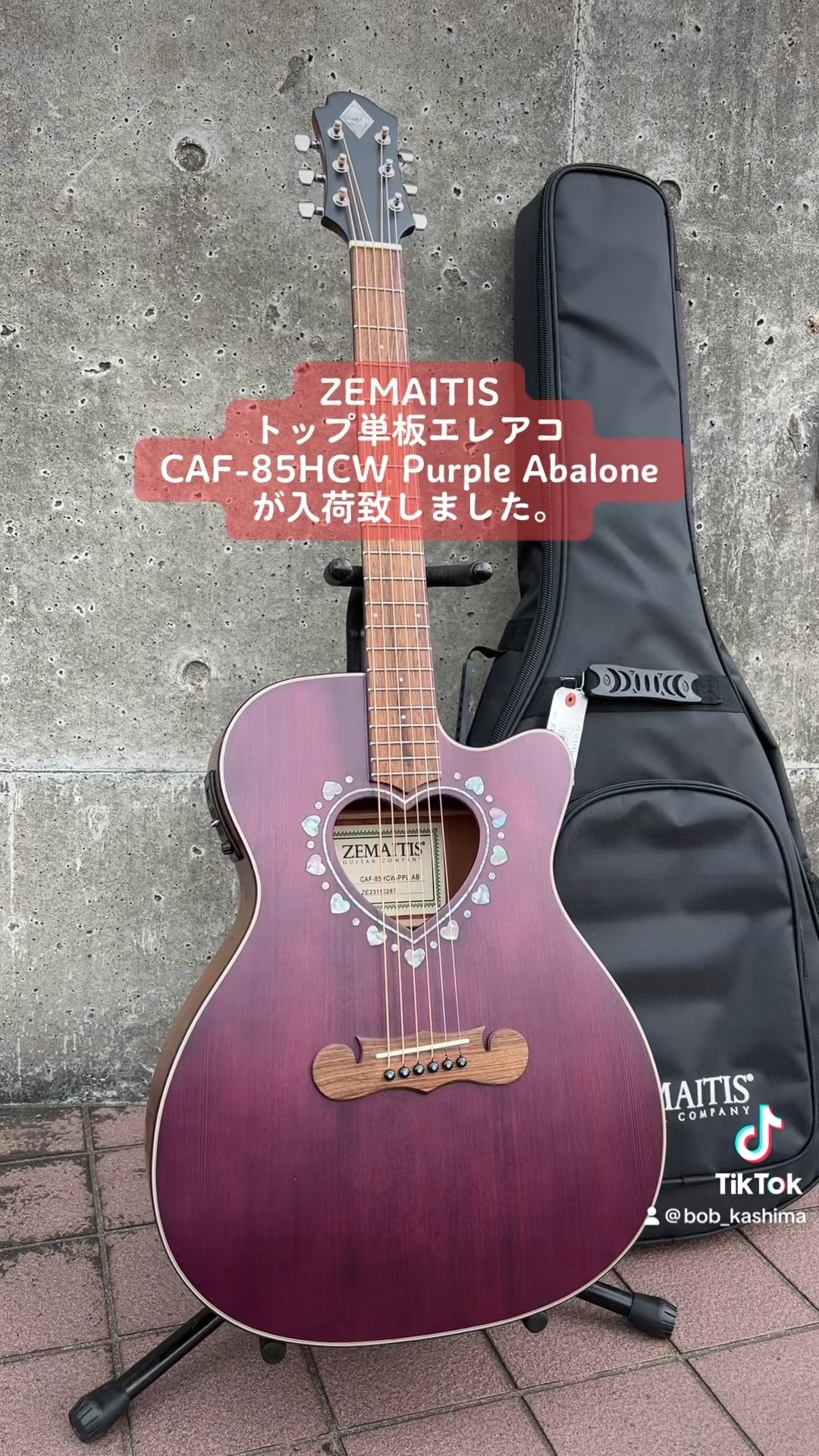 ゼマイティス　エレアコ ZEMAITIS CAF-90HCW Purple Mother of Pearl エレアコギター