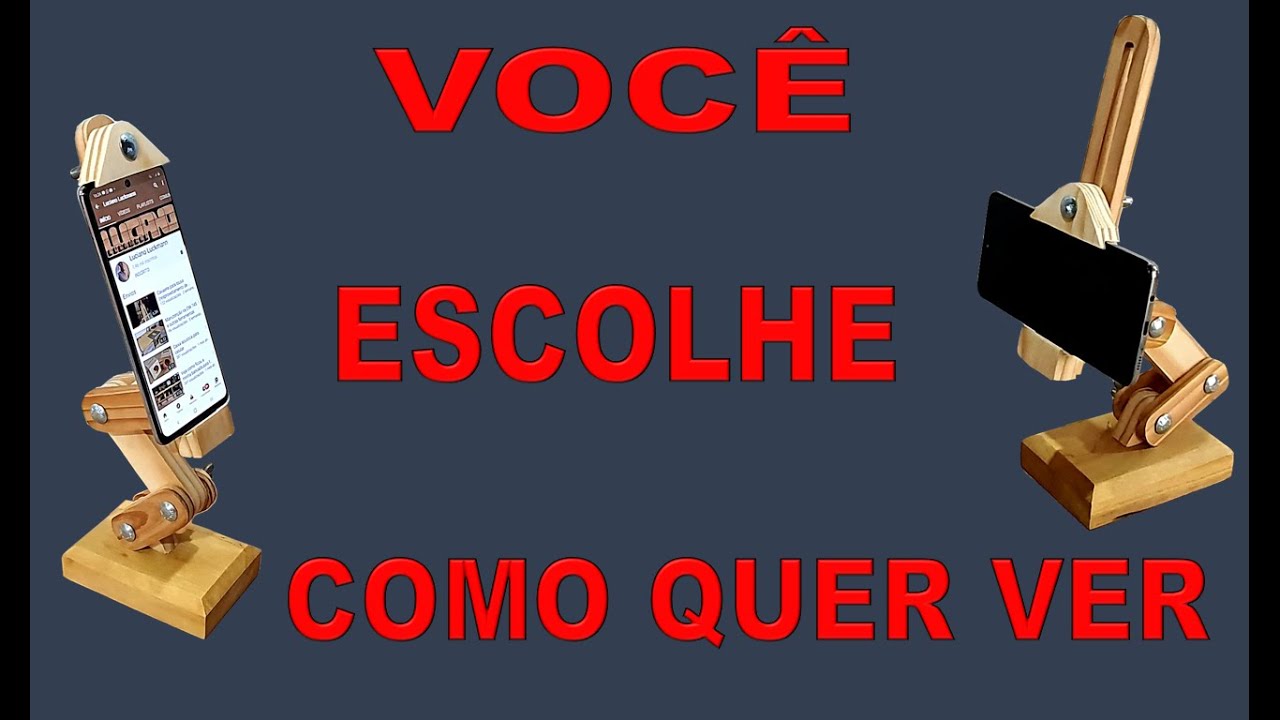 Suporte para celular ajustável (reaproveitamento de madeira)