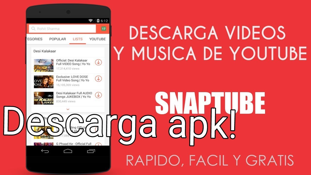 snaptube la aplicación para descargar musica y vídeos gratis! Descarga