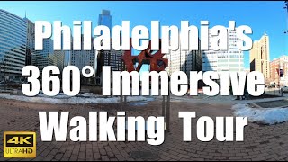 360° Interactive Immersive Walking Tour Philadelphia Love Park, City Hall, & Comcast Center's in 4K