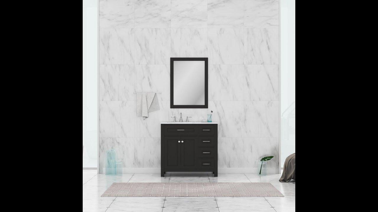 Alya Bath - Norwalk 36 Inch Bathroom Vanity with Drawers in Espresso