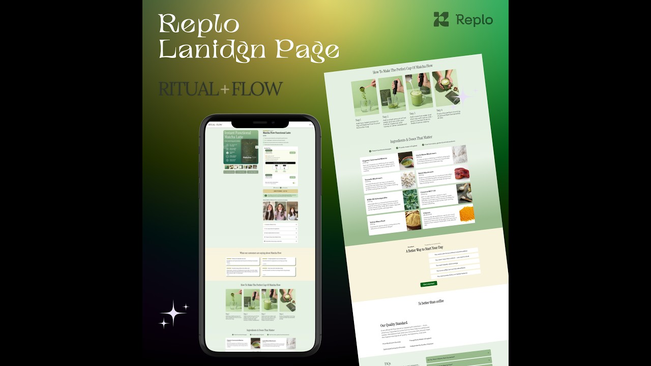Replo Landing Page Build with Advanced Integration Shopify | Ritual