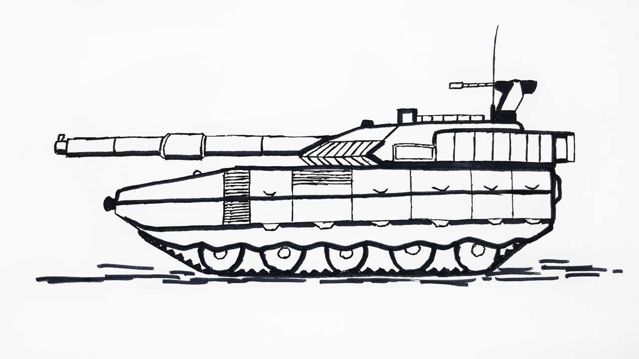 How to Draw a Tank easy step by step YouTube