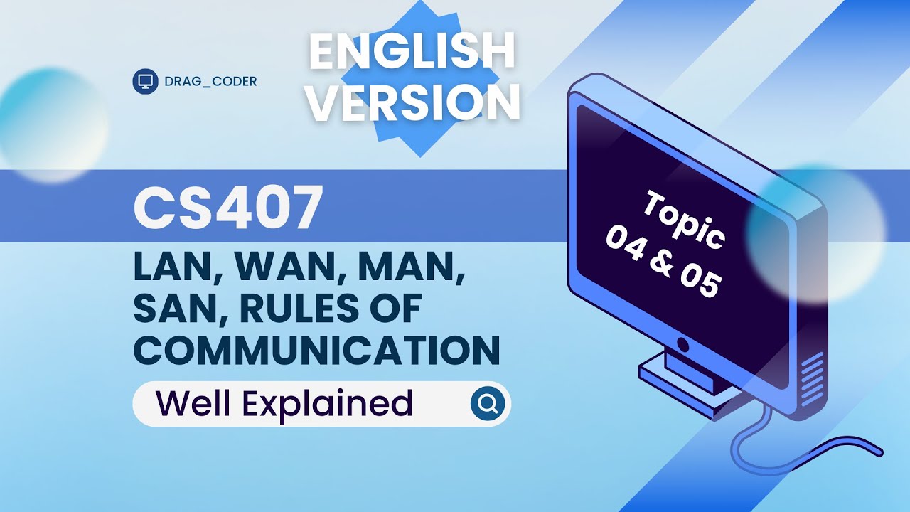 CS407 Topic 4&5 | LAN, WAN, MAN, SAN, WLAN, Rules of Communication | Vu Lecture
