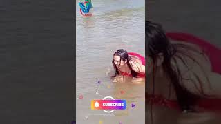 Women Bath In River #shorts #shortsvideo